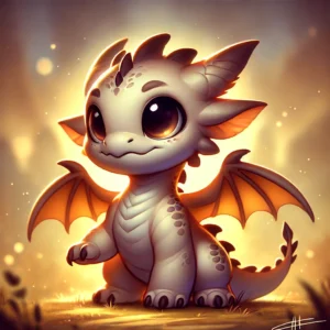 DALL·E 2024-09-06 09.02.44 - A cute and irresistible young dragon in a fantasy creature style, small but still cool and full of charm. The dragon has a tiny, chubby body with soft